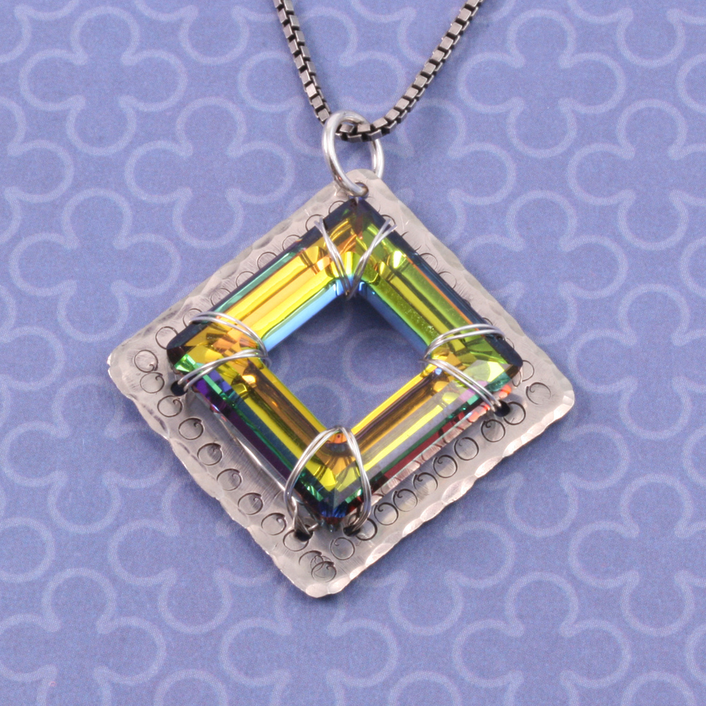 Crystals & Beads Swarovski Crystal Square Ring- Crystal Tabac 20mm